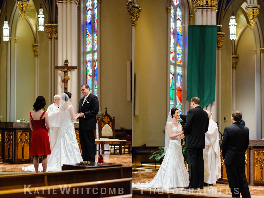exchanging of vows at basilica of notre dame