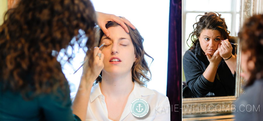 bride getting her makeup done by amy felman in south bend