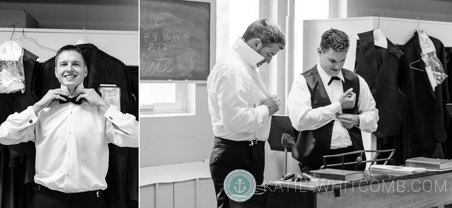 groomsmen getting ready at grace united methodist church