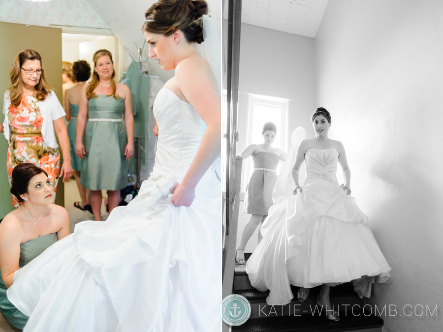 bride ready for the ceremony at grace united methodist church