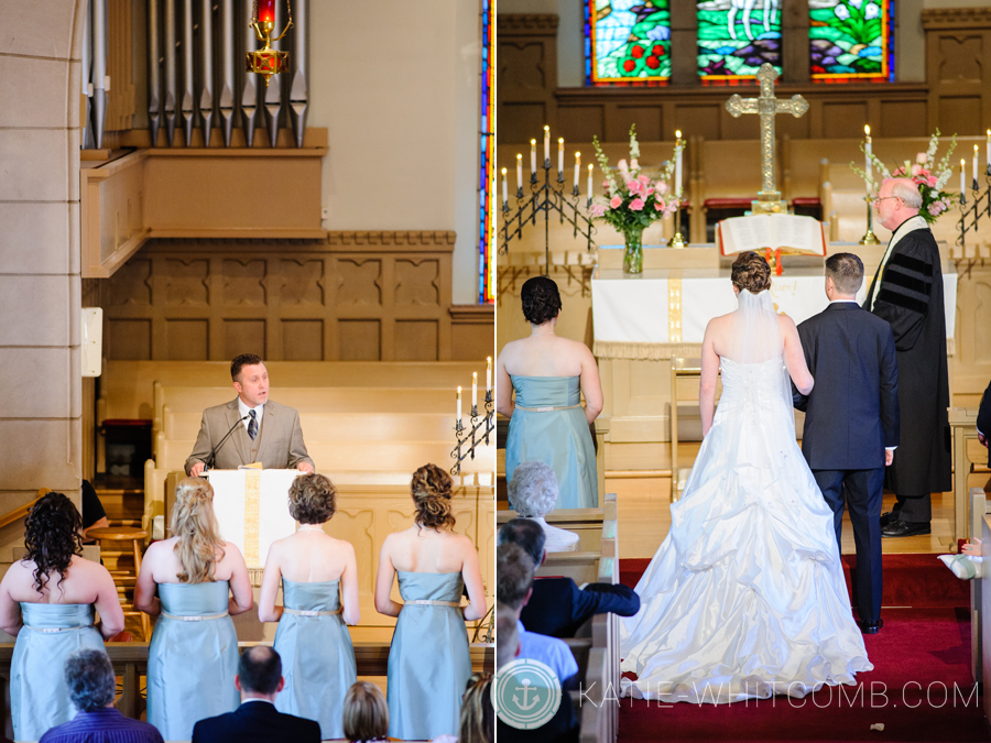 brides uncle giving the sermon during her wedding at grace united methodist church