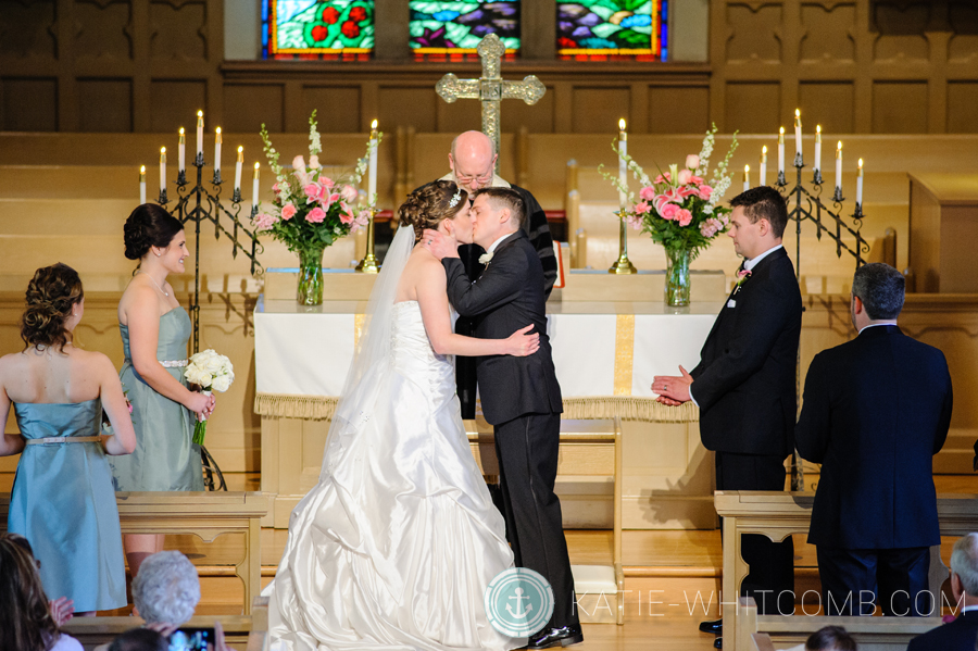 first kiss during ceremony at grace united methodist church