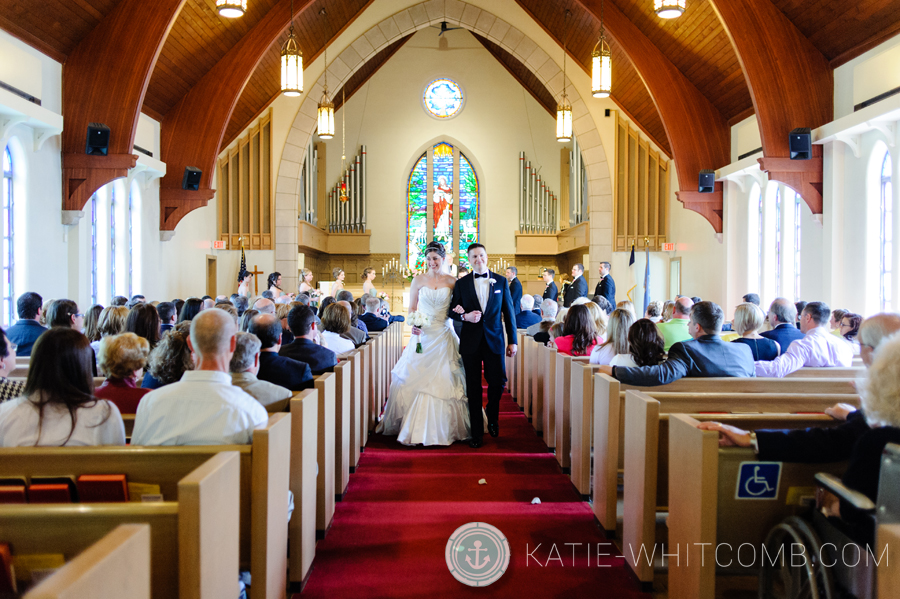 bride and groom processional after their ceremony at grace united methodist church