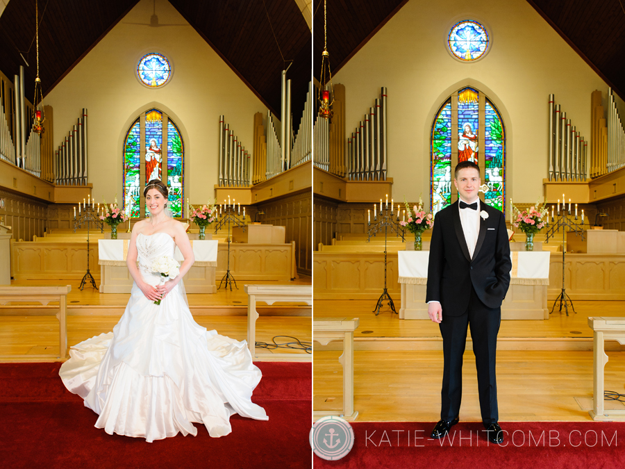 bride and groom at the altar