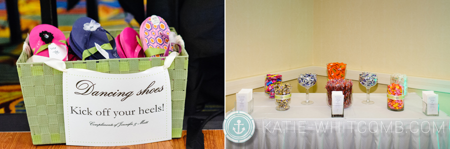 dancing shoes and candy bar at doubletree by hilton