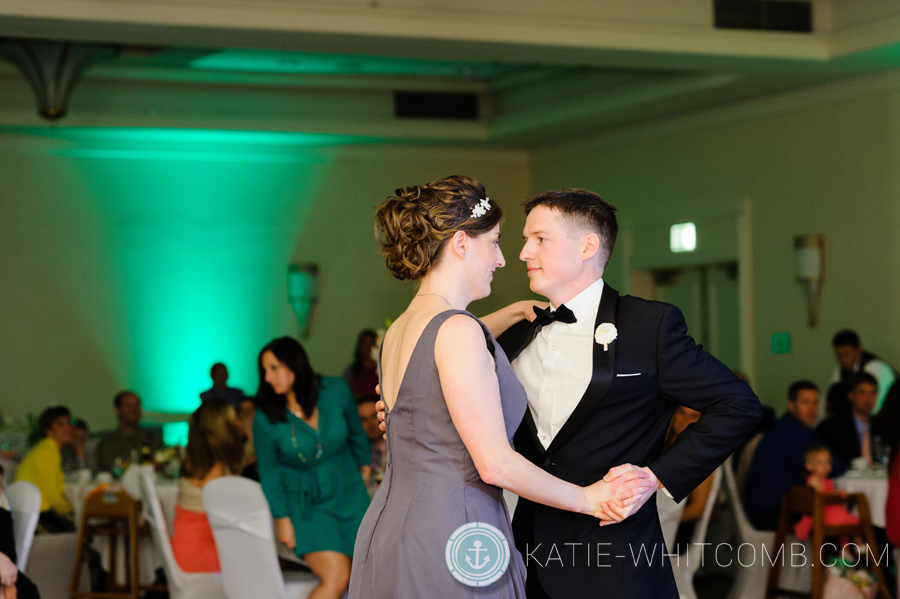 bride and groom's first dance at the doubletree by hilton