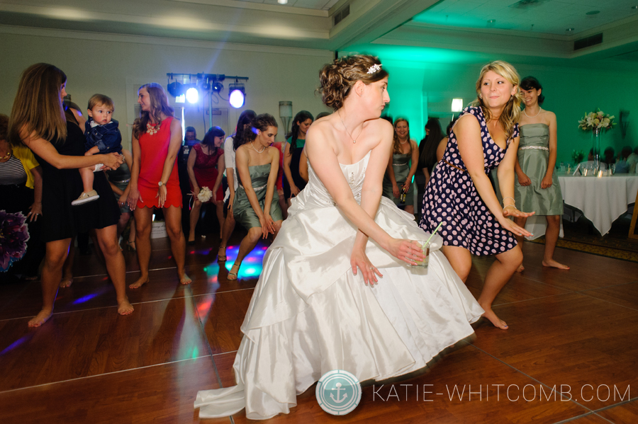 bride dances at her wedding reception at doubletree by hilton