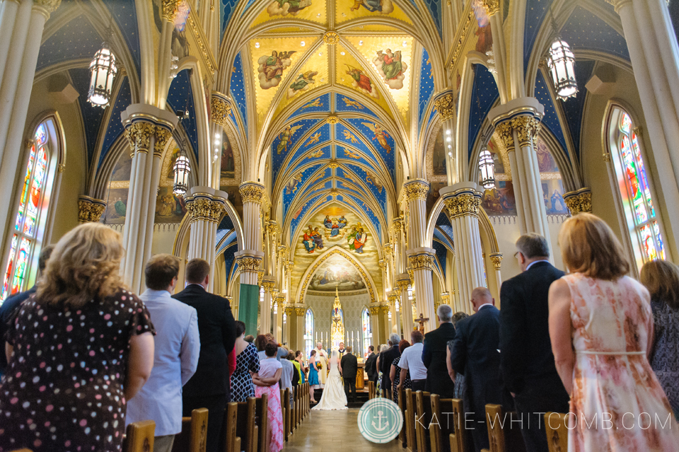 notre dame wedding at basilica of sacred heart