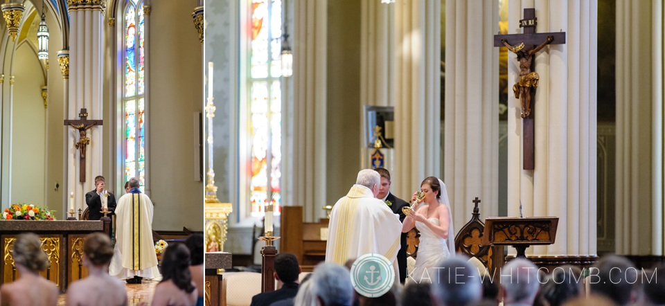 notre dame wedding at basilica of sacred heart