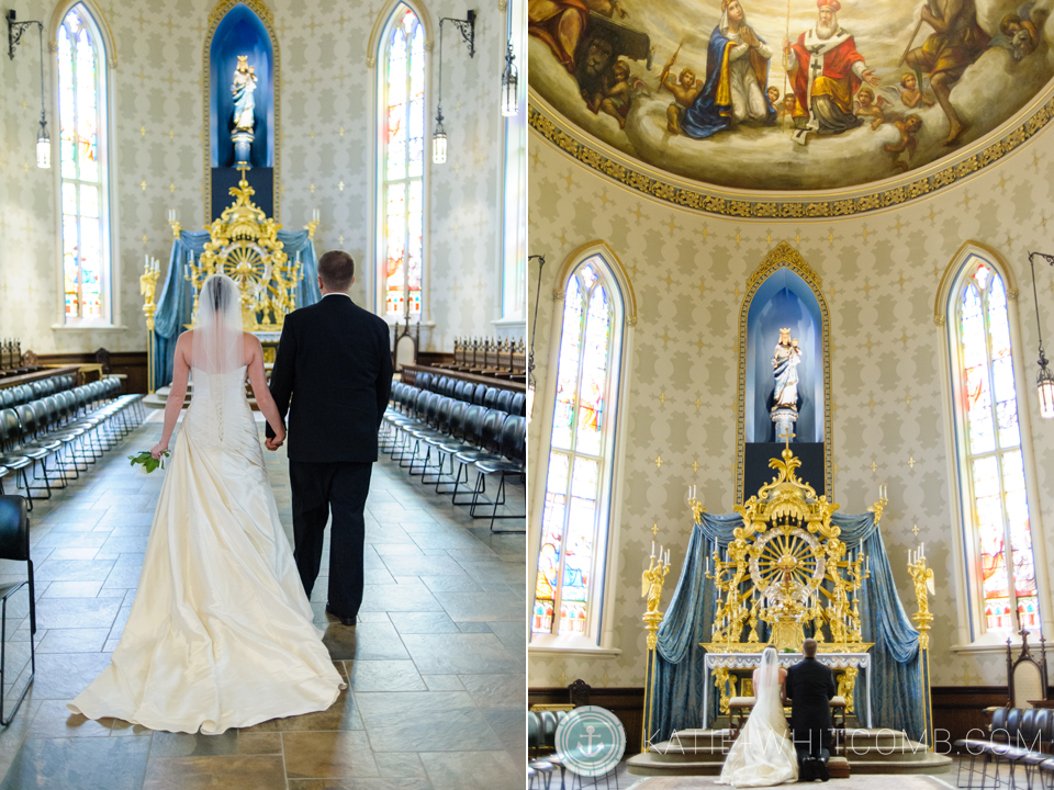 notre dame wedding at basilica of sacred heart