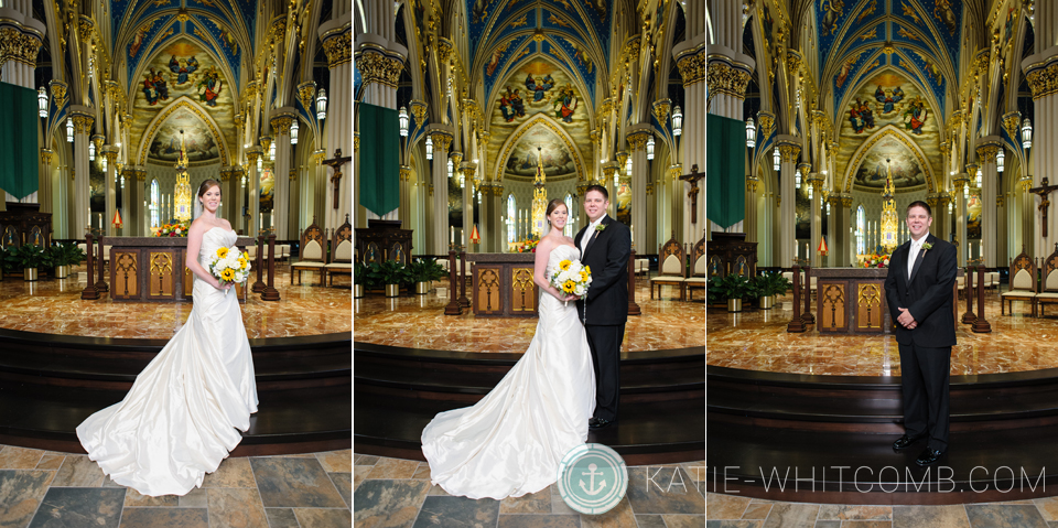 notre dame wedding at basilica of sacred heart