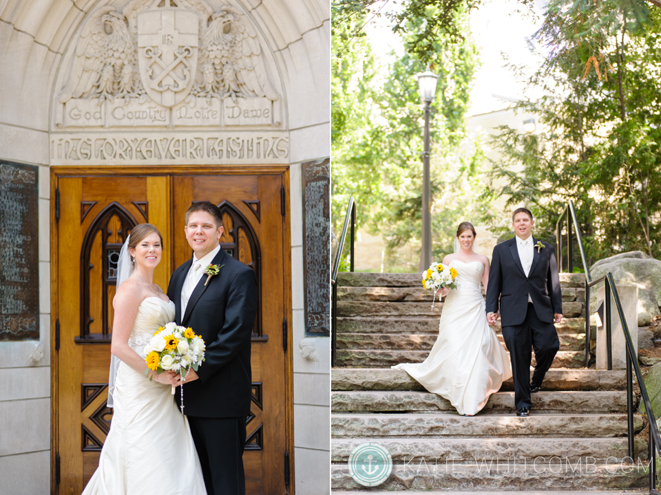 notre dame campus wedding pictures