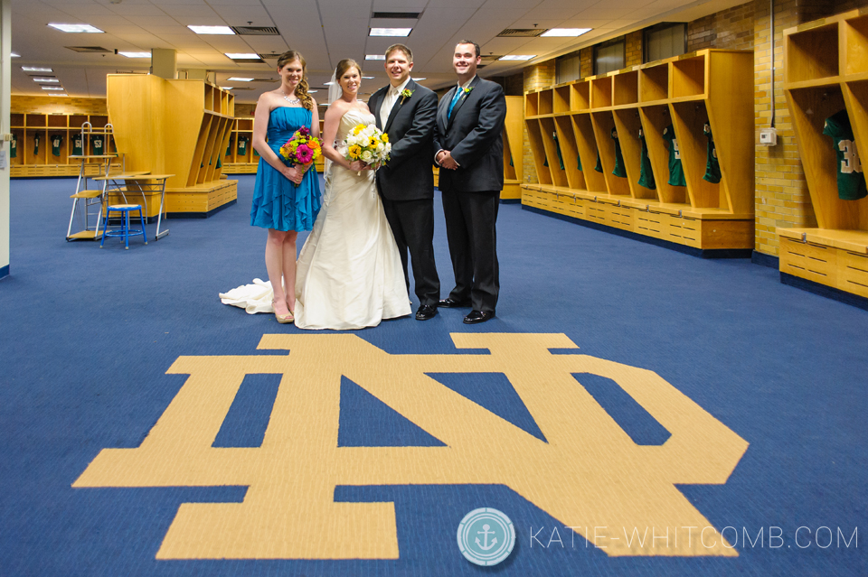 notre dame football locker room wedding pictures