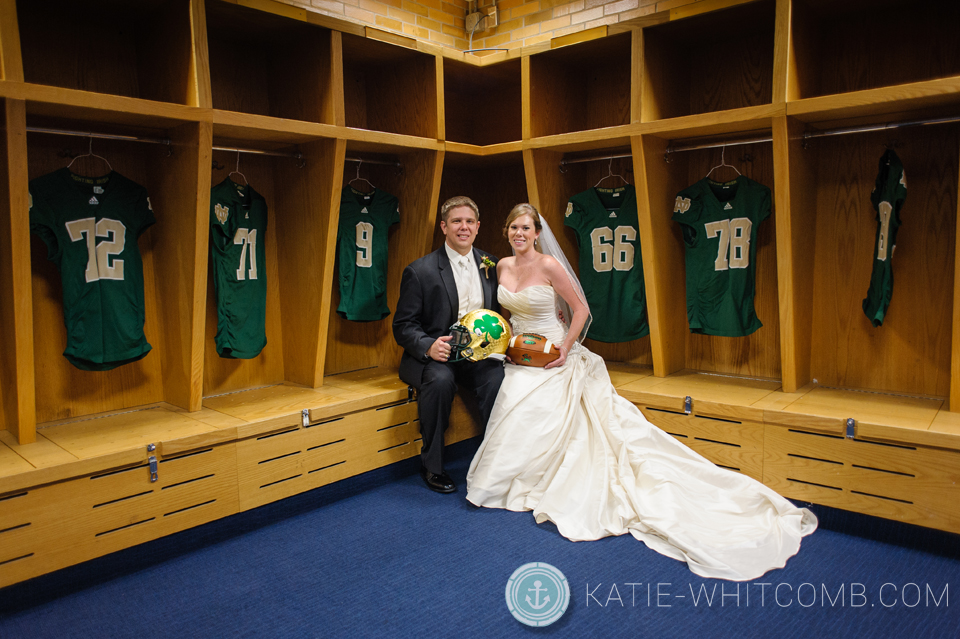 notre dame football locker room wedding pictures