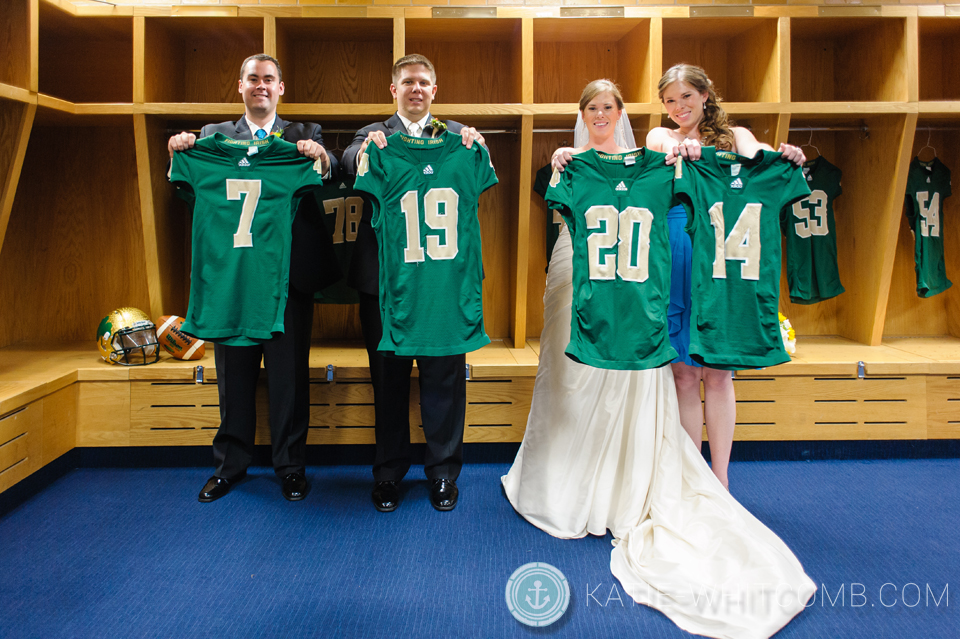 notre dame football locker room wedding pictures