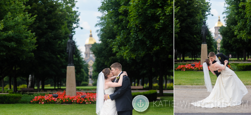 notre dame campus wedding pictures