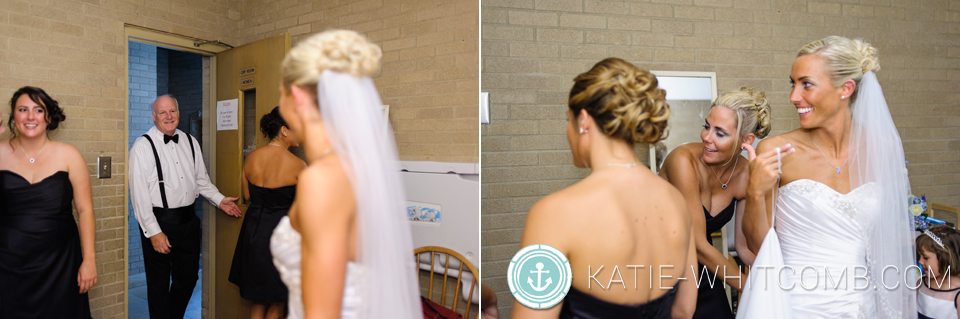 bride before her wedding ceremony at st matthews in south bend