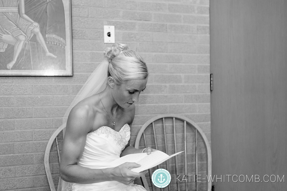 bride before her wedding ceremony at st matthews in south bend