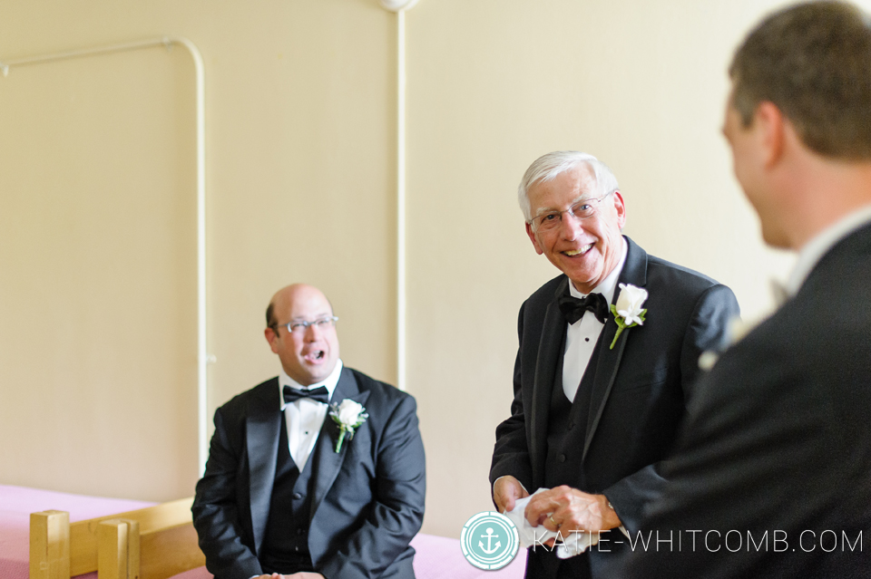 groomsmen before wedding ceremony at st. mary's