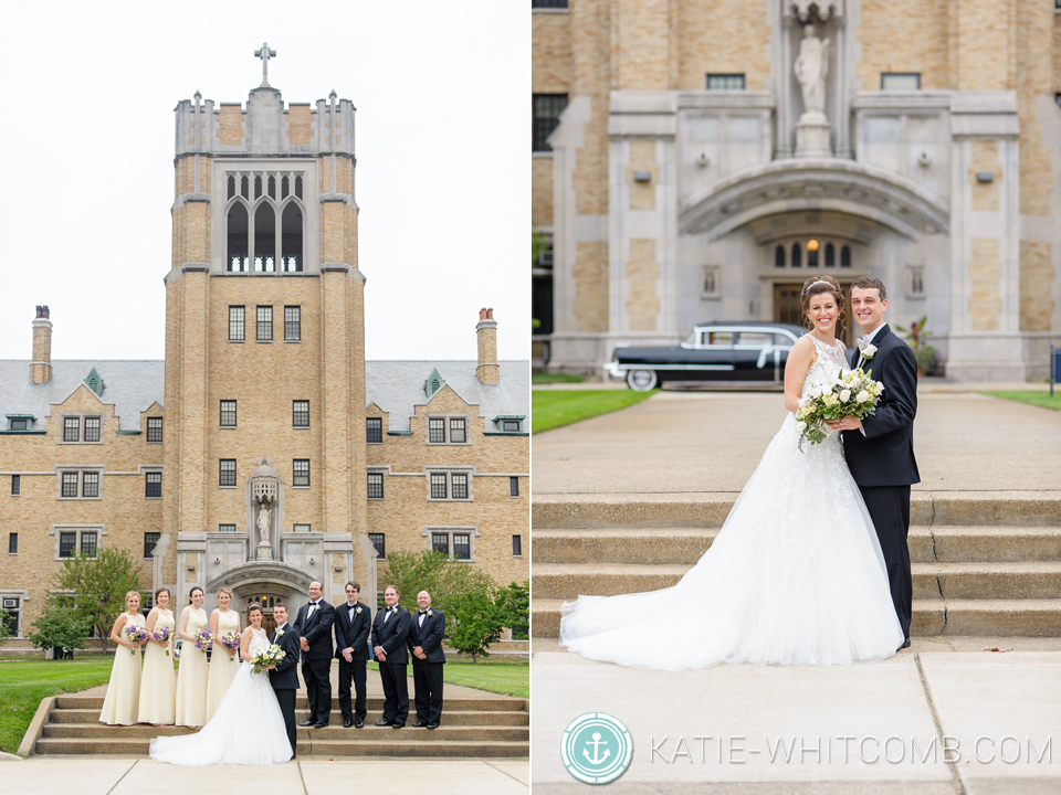 wedding portraits around st. mary's campus