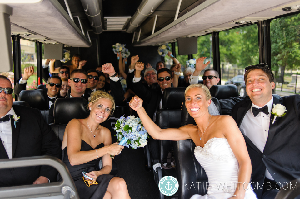 bridal party on royal excursion bus 