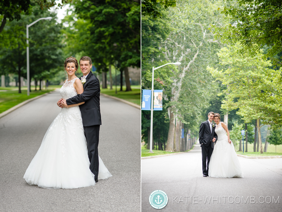 wedding portraits around st. mary's campus