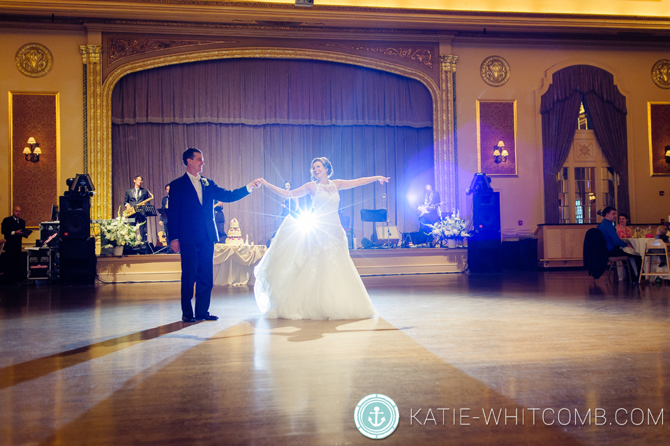 bride & groom's first dance at their wedding reception at palais royale