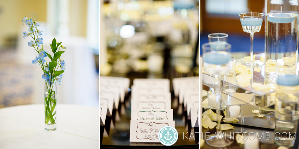 wedding reception details at morris in at notre dame