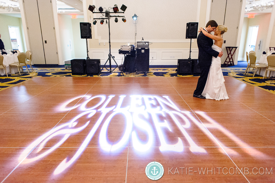 bride & groom on the dancefloor with their names