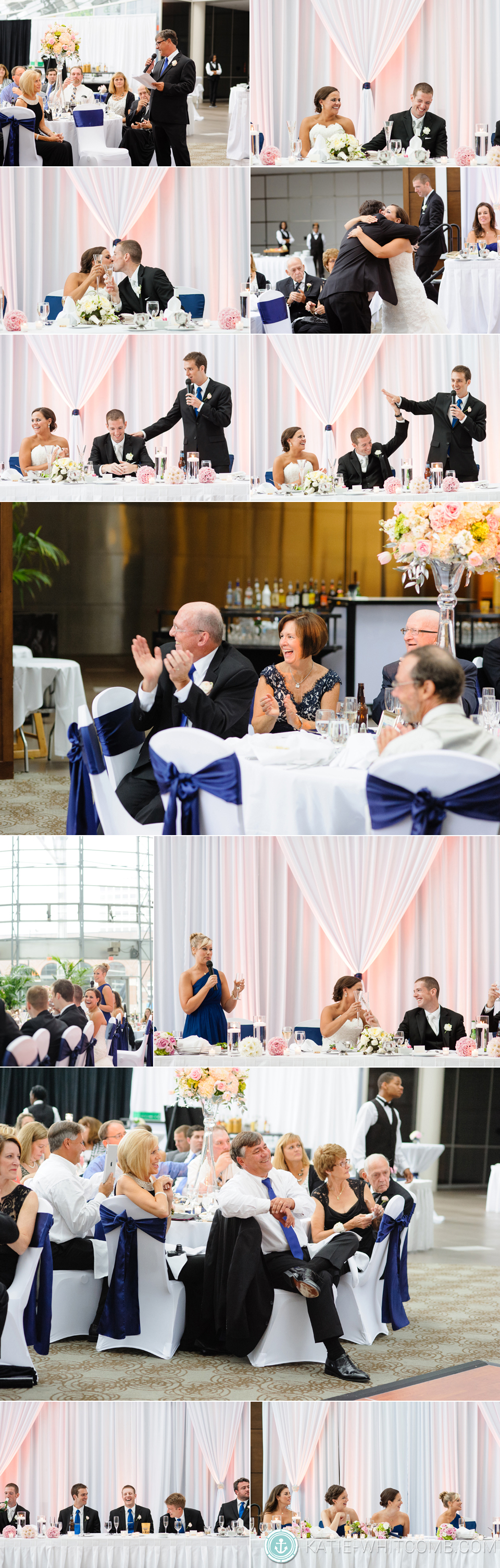 Speeches and Toasts at wedding reception at DoubleTree by Hilton in South Bend