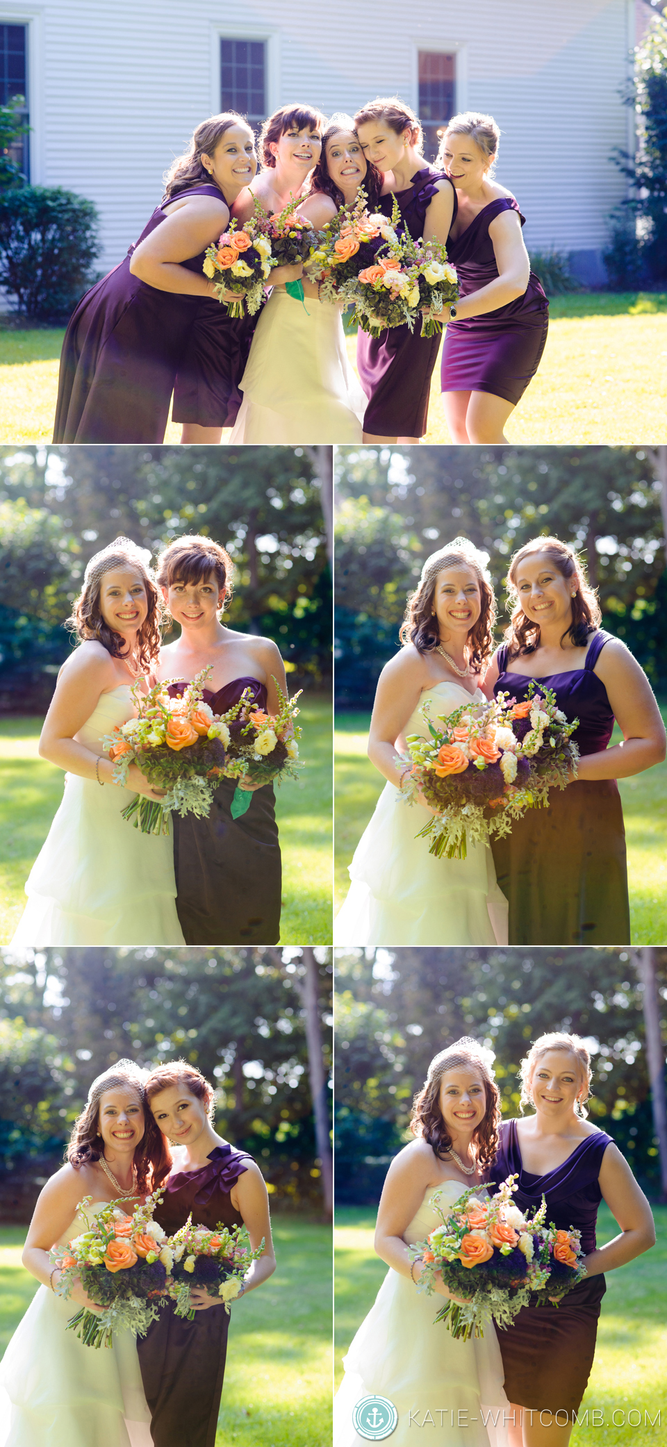 Bride and her bridesmaids at Morris Estate in their fall colors