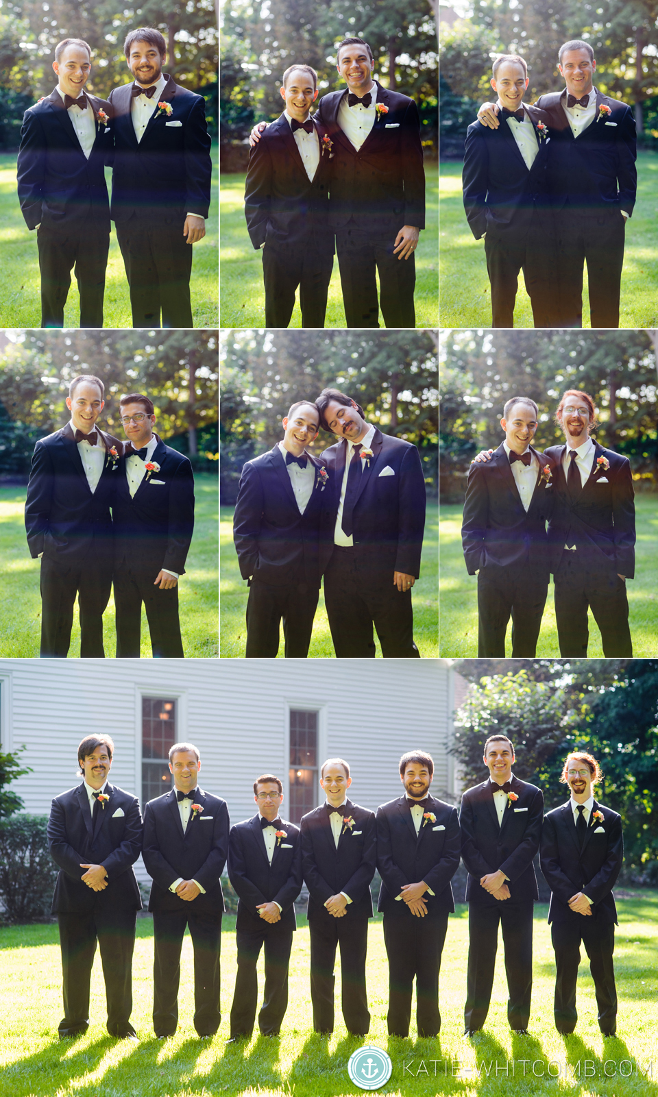 Groom and his groomsmen at Morris Estate in their fall colors