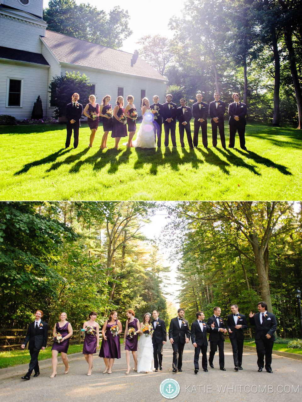 Bridal Party at Morris Estate in their fall colors