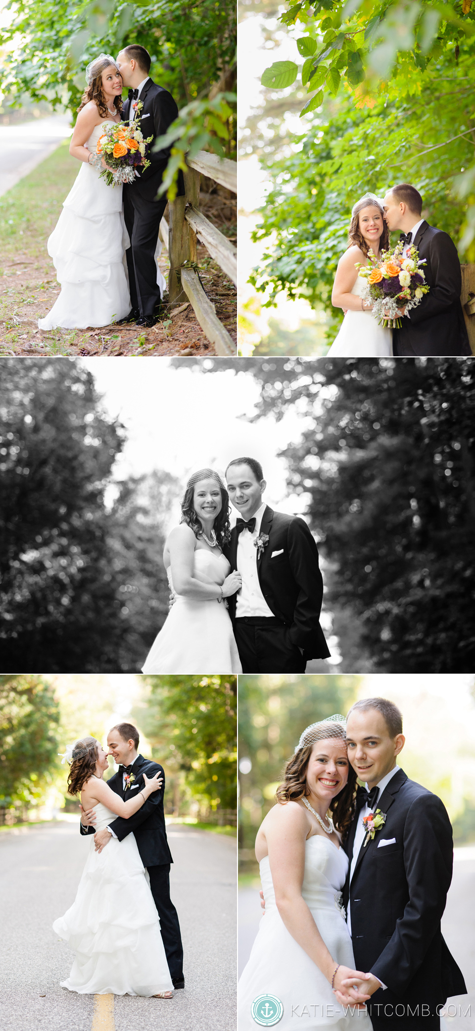 Bride & Groom at their fall wedding at Morris Estate