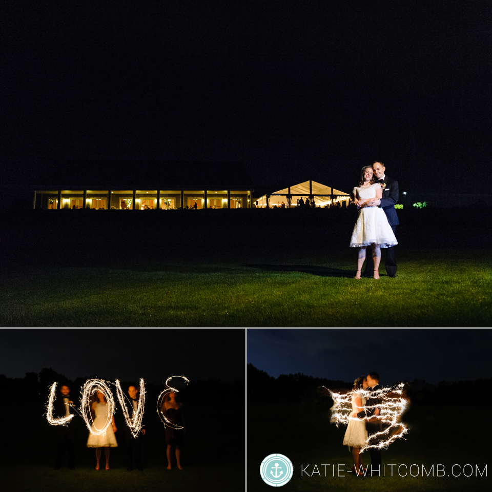 Wedding Sparklers at Blue Heron during fall wedding