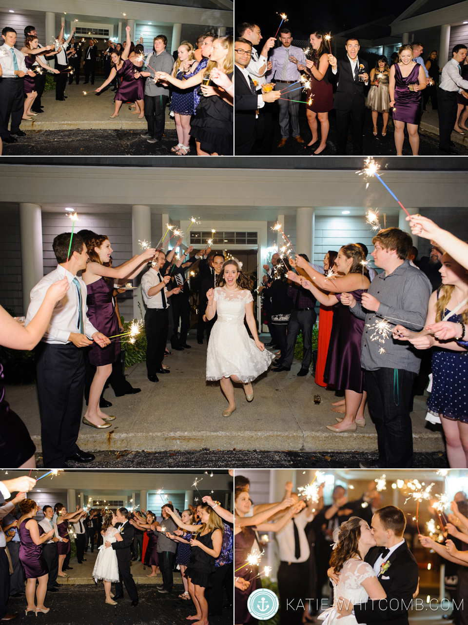 Wedding Sparklers at Blue Heron during fall wedding