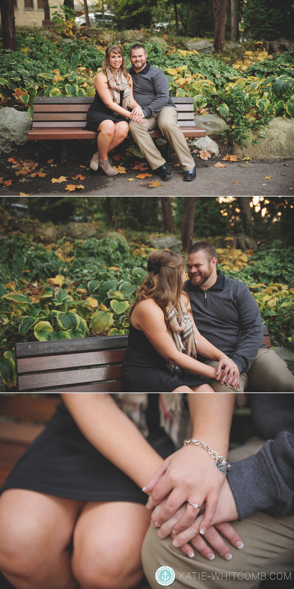 notre dame grotto engagement session in the fall