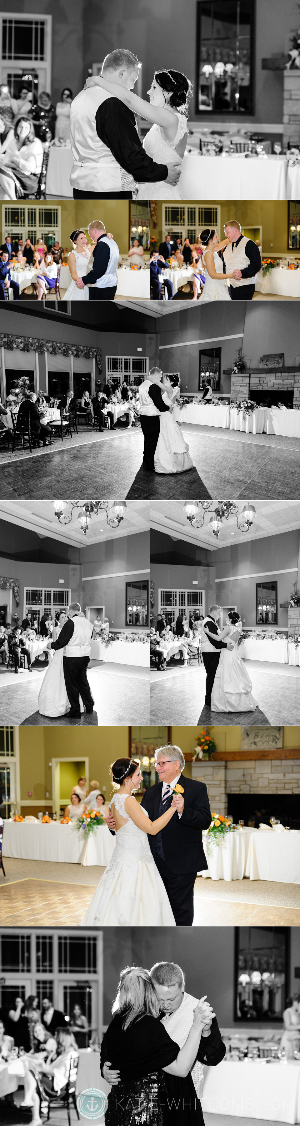 Bride & Groom's first dances at their wedding reception at South Bend Country Club