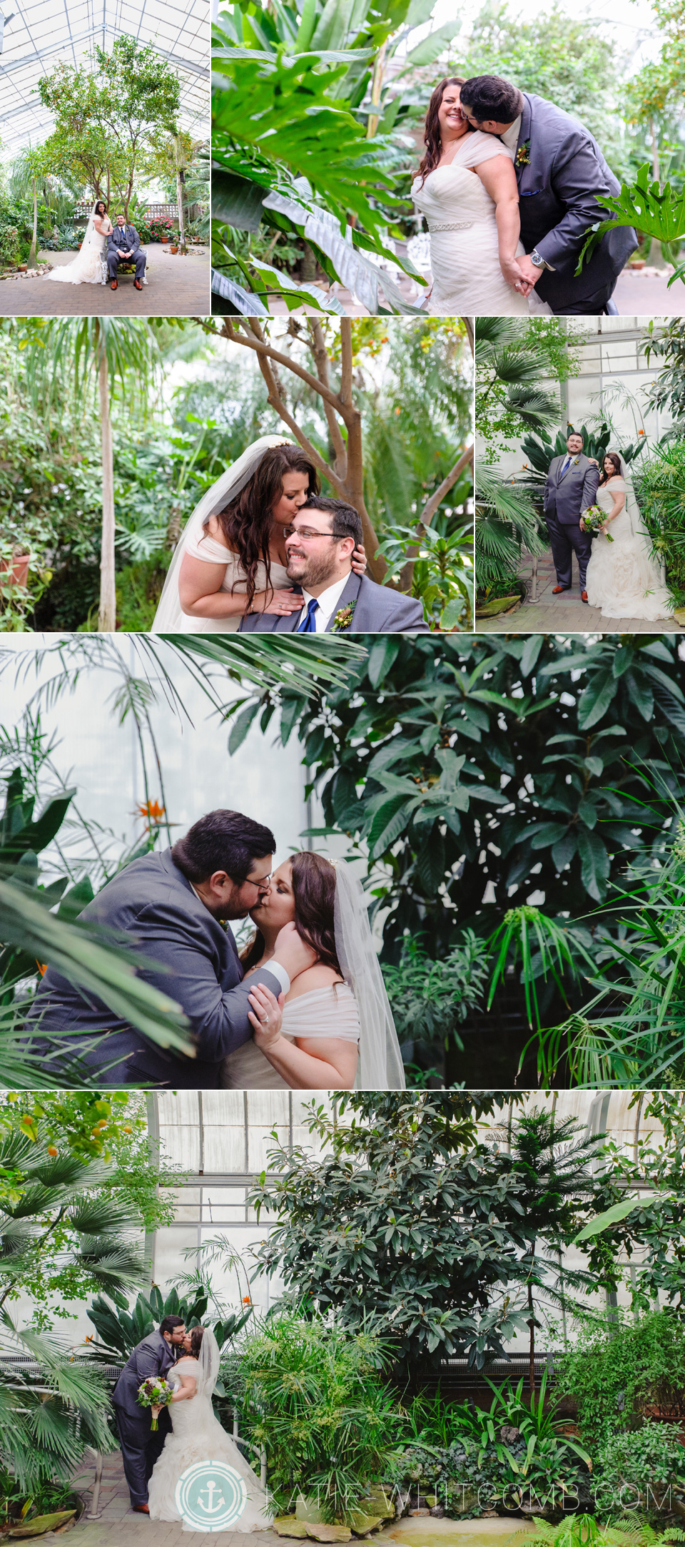 bride and groom intimate portraits during their winter wedding at Potowatomi Conservatories