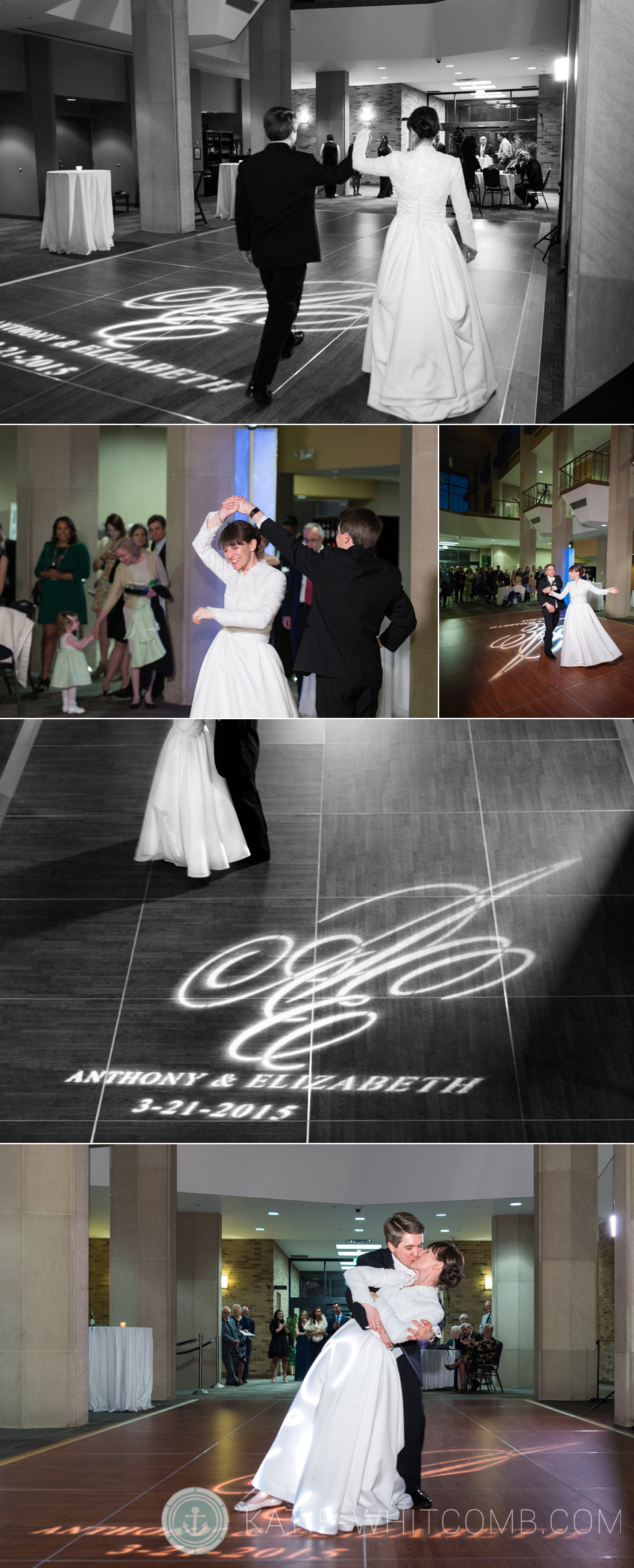 Bride & Groom's first dance at their wedding reception after a Notre Dame Basilica wedding at McKenna Hall