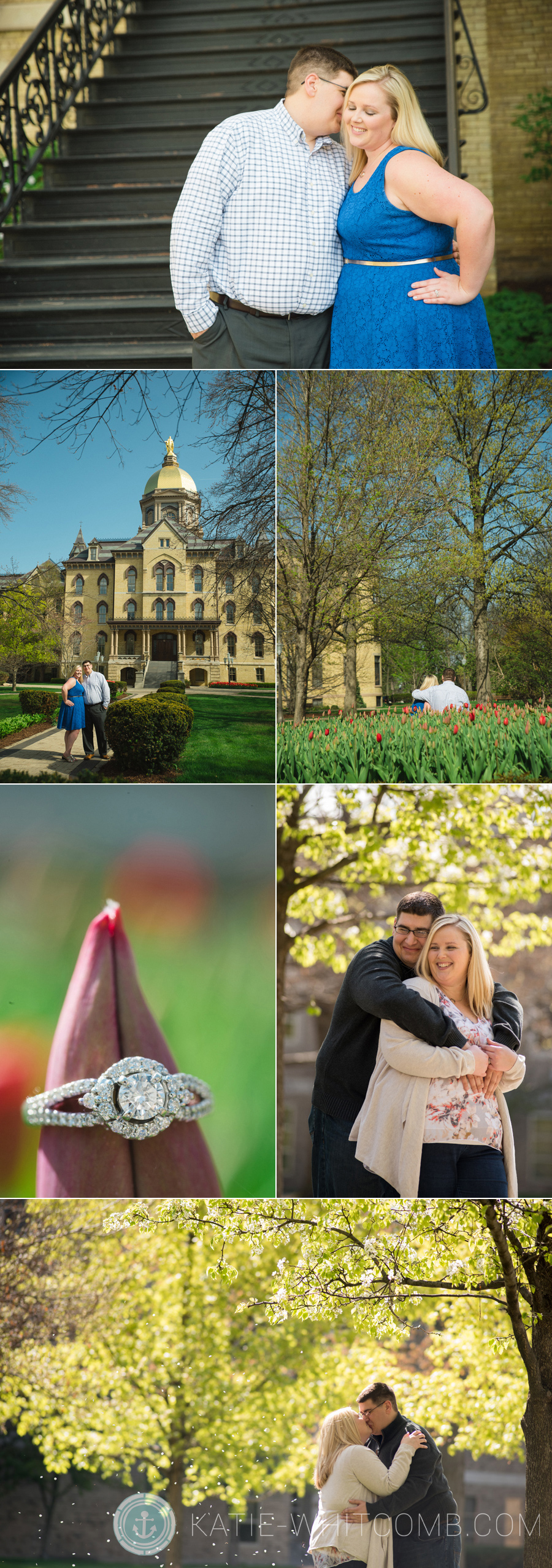 Notre Dame engagement session around God Quad