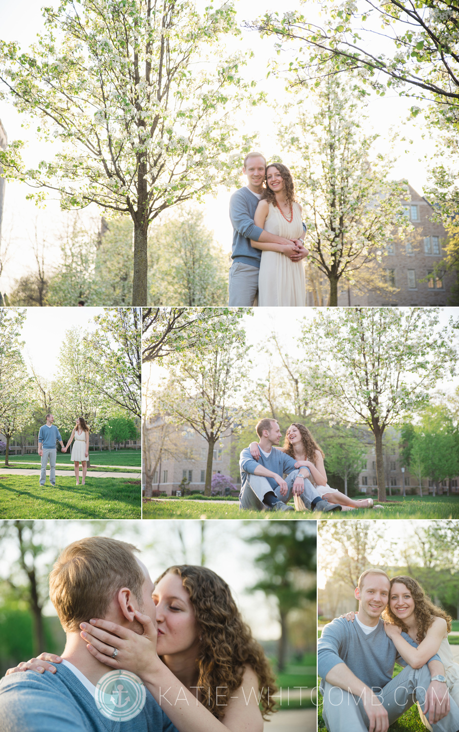 Notre Dame Engagement Session around the military memorial