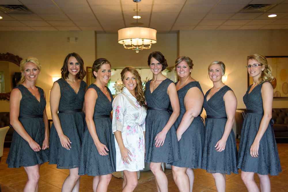 bridesmaids charcoal dresses lace