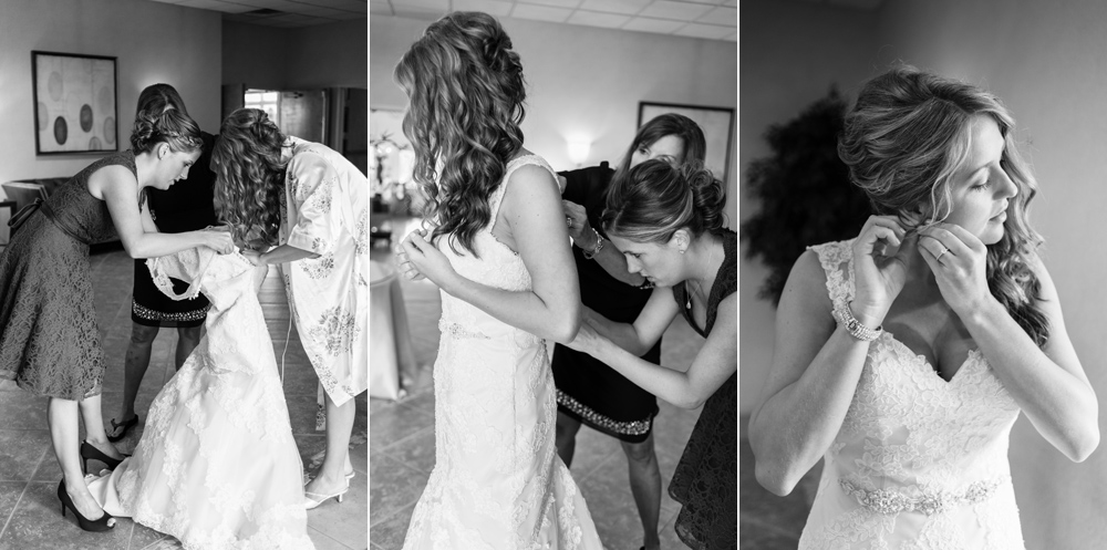 bridal prep natural light black and white