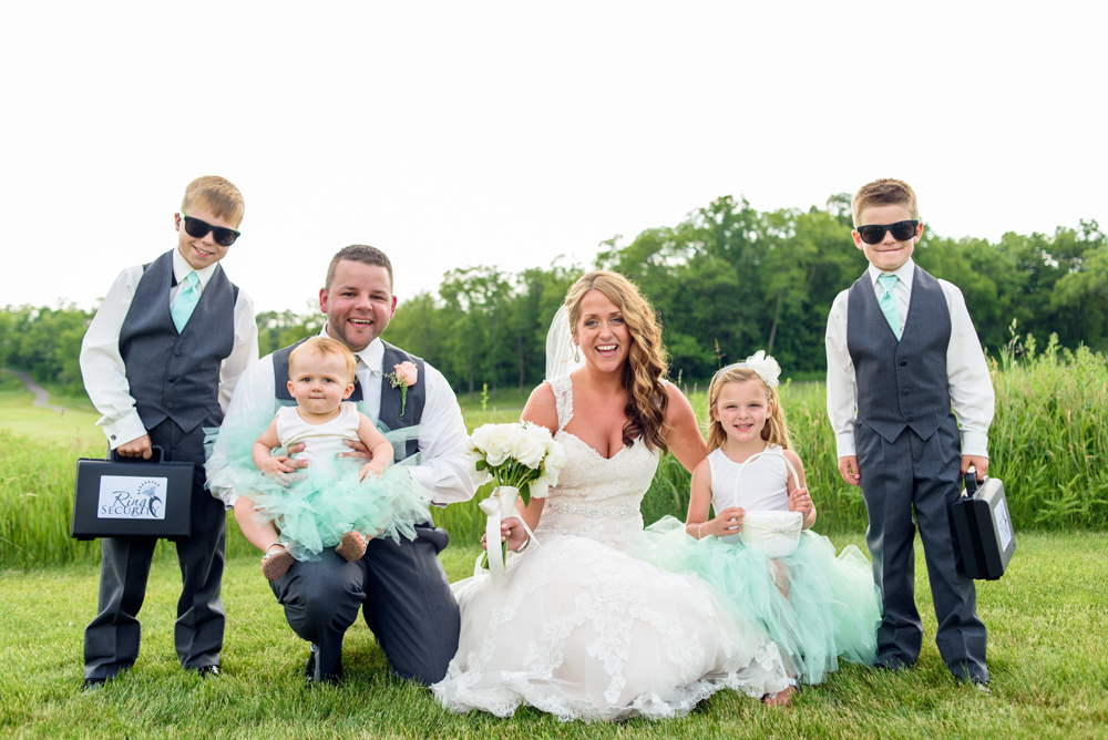 charcoal mint ring bearers flower girls