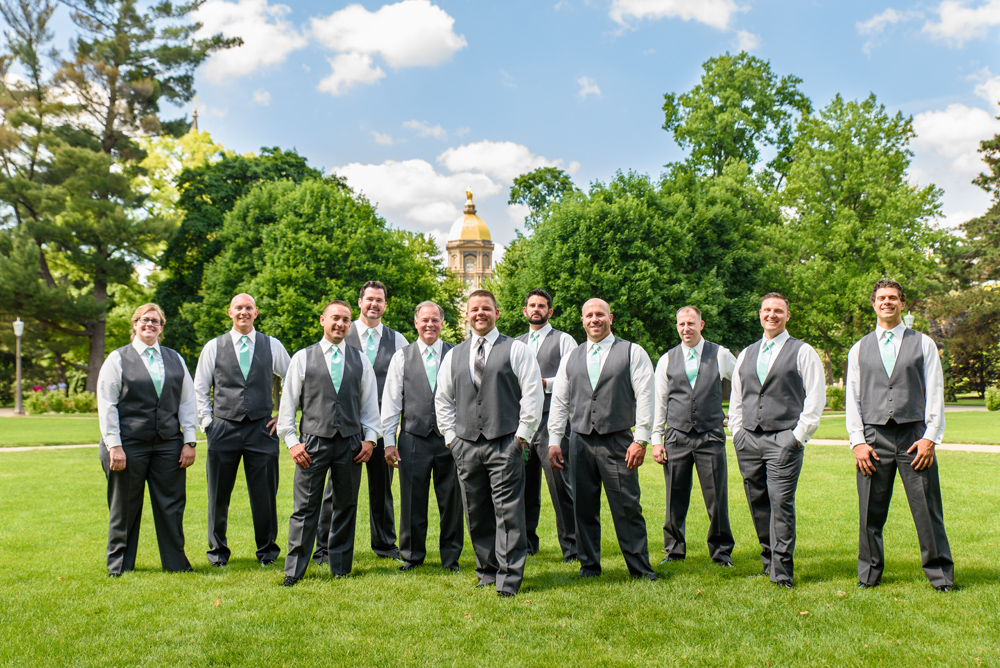 charcoal mint ties notre dame dome groomsmen