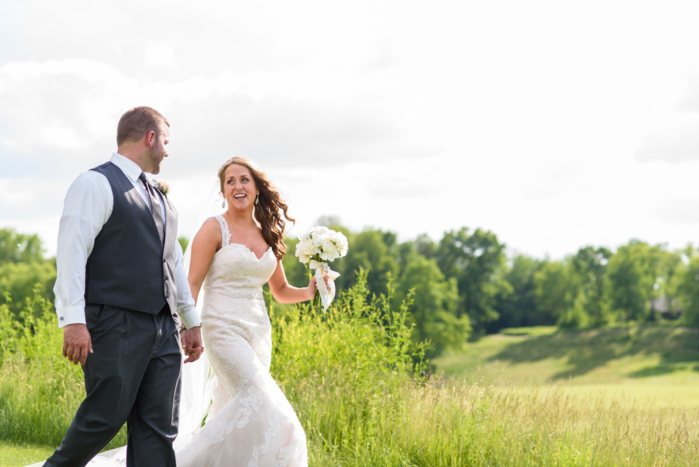 bride and groom field sunny day charcoal mint blush