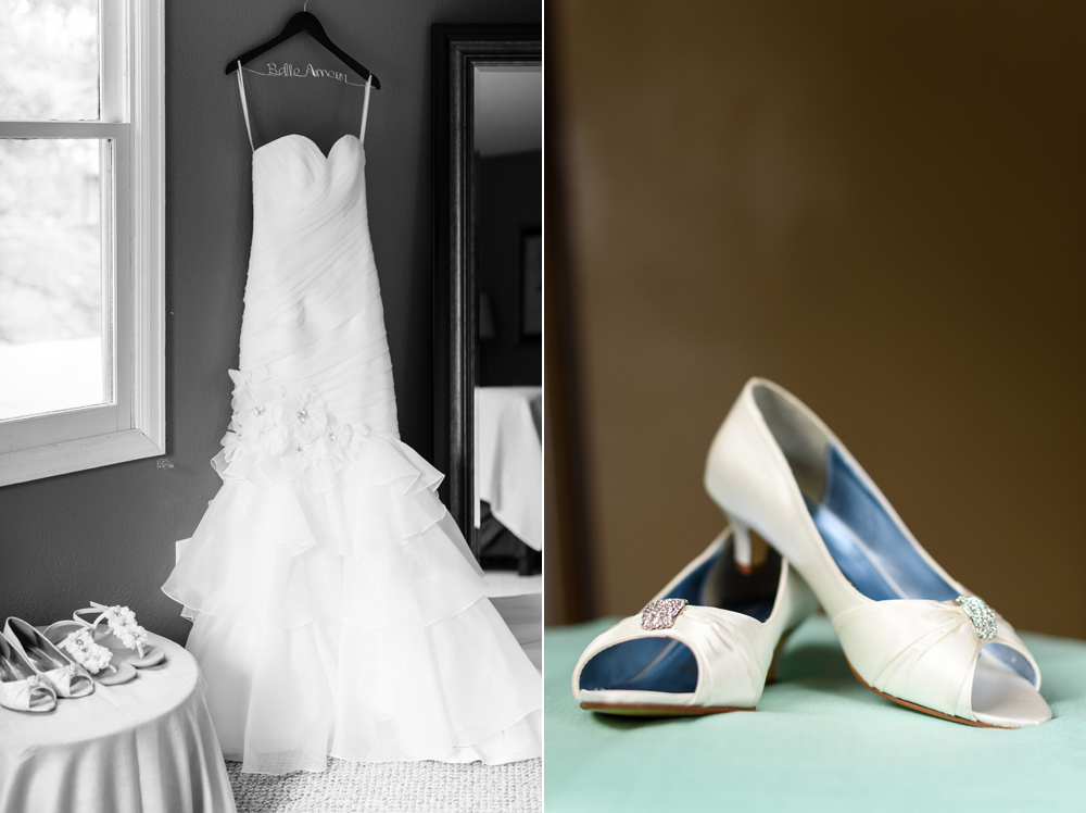bridal details mint wedding dress shoes