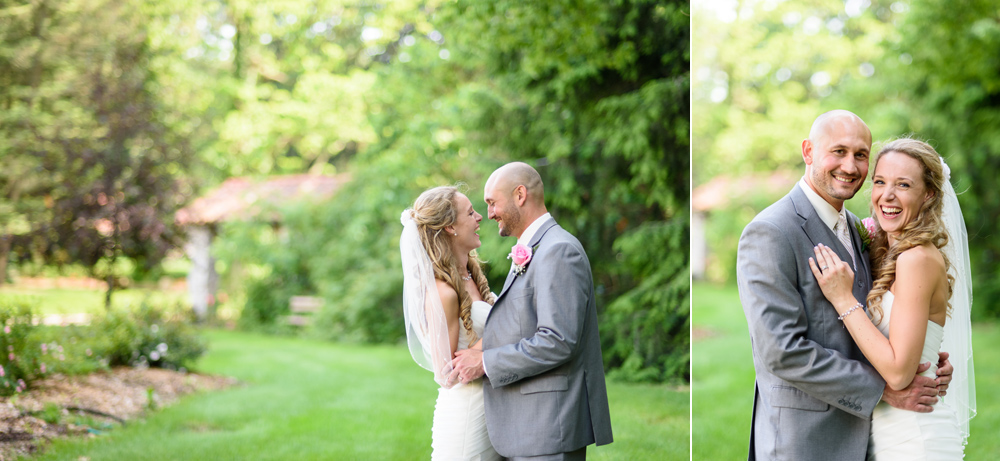 bride and groom mint blush