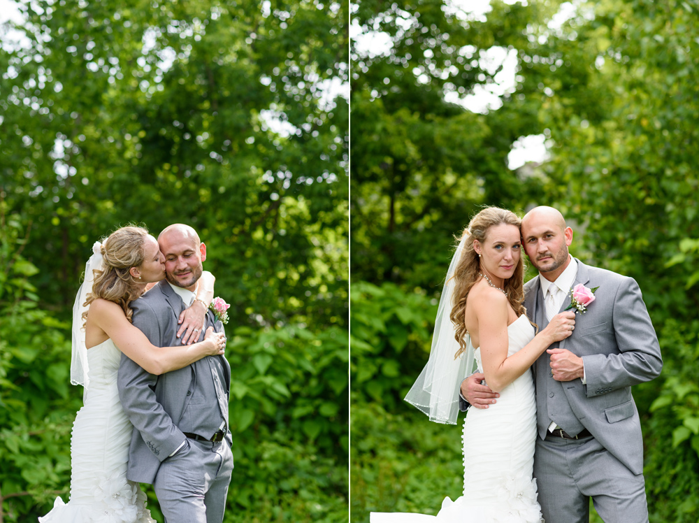 bride and groom mint blush